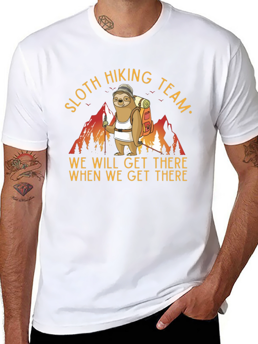 Sloth Hiking Team T-Shirt Funny Animal Tee