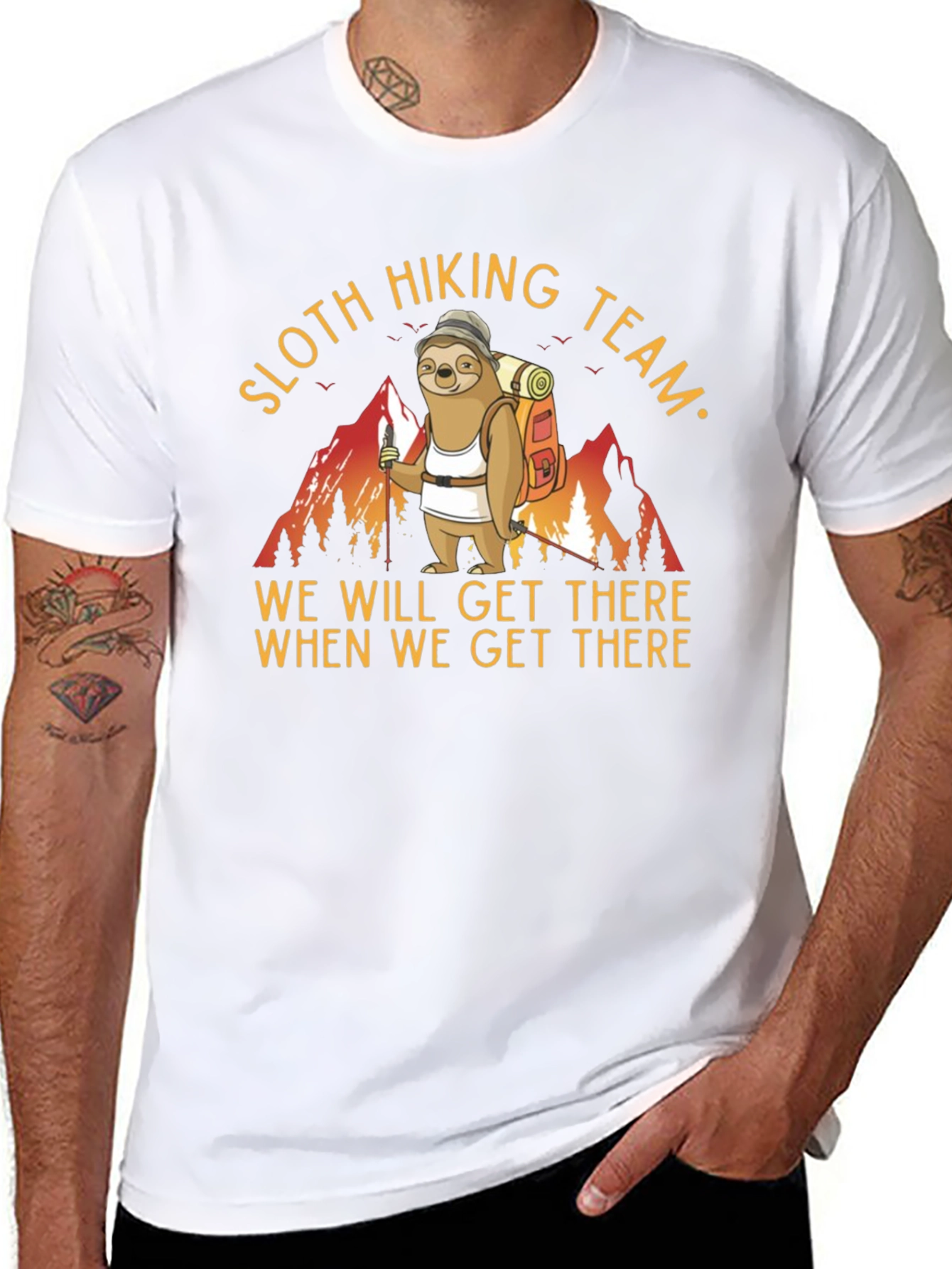 Sloth Hiking Team T-Shirt Funny Animal Tee