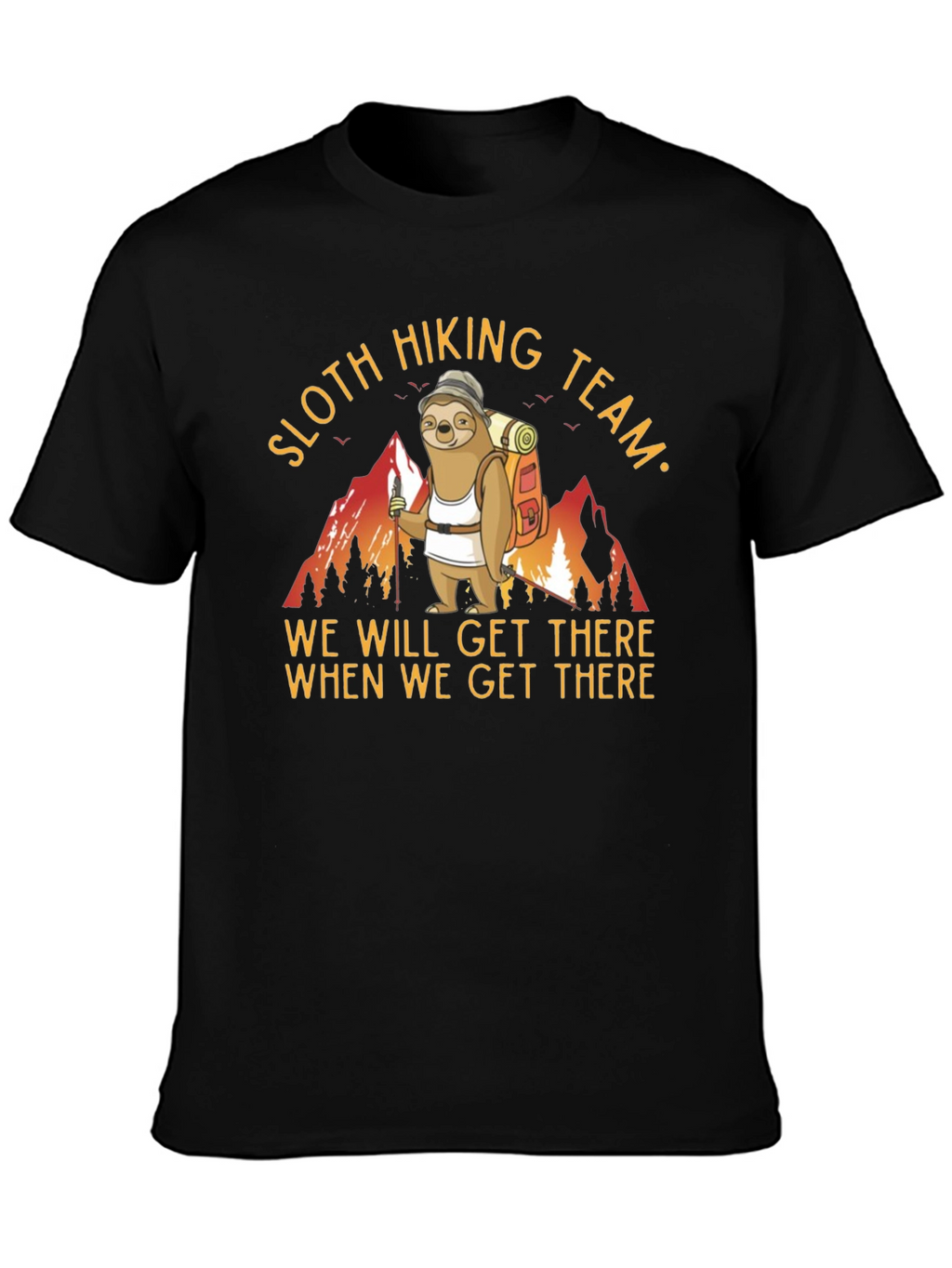 Sloth Hiking Team T-Shirt Funny Animal Tee