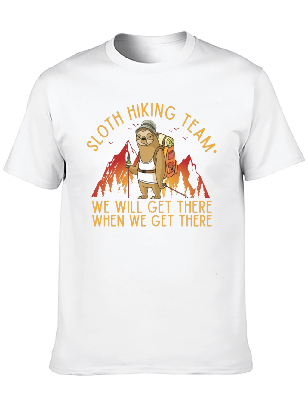 Sloth Hiking Team T-Shirt Funny Animal Tee