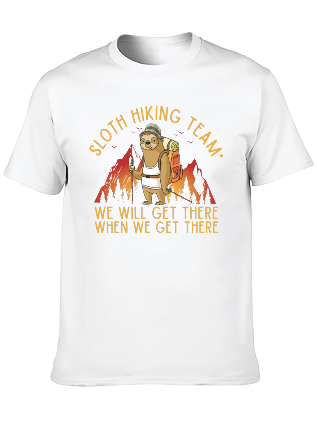 Sloth Hiking Team T-Shirt Funny Animal Tee