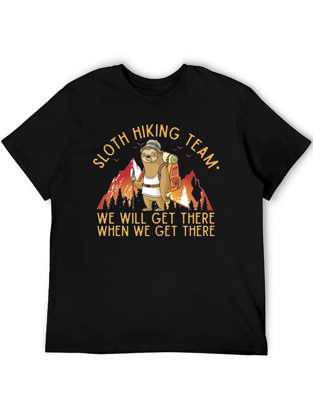 Sloth Hiking Team T-Shirt Funny Animal Tee