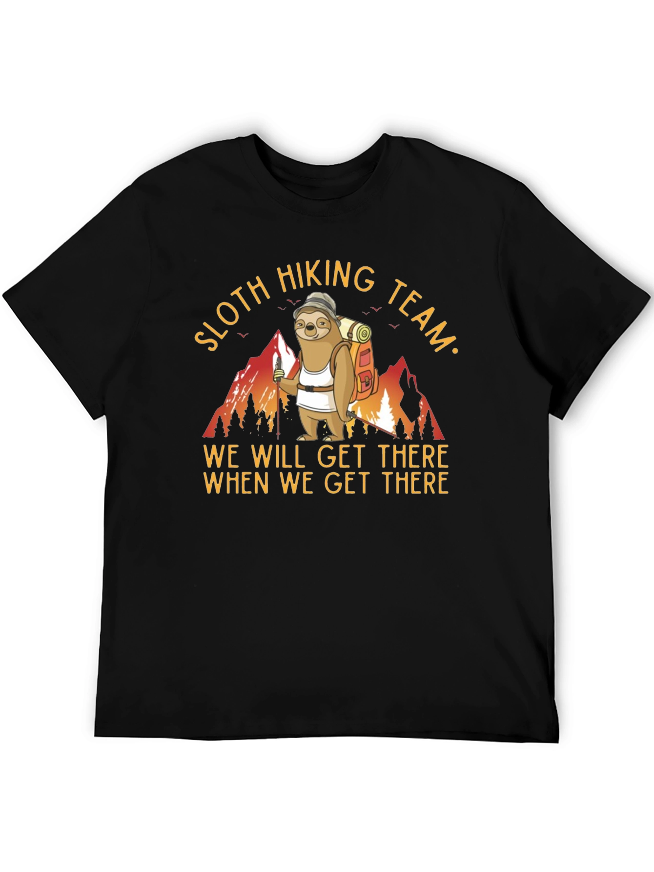 Sloth Hiking Team T-Shirt Funny Animal Tee