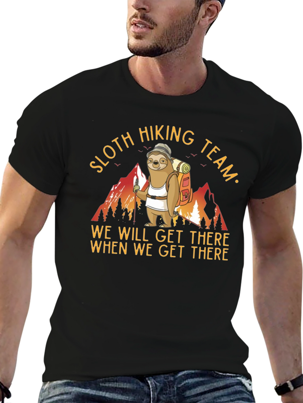Sloth Hiking Team T-Shirt Funny Animal Tee
