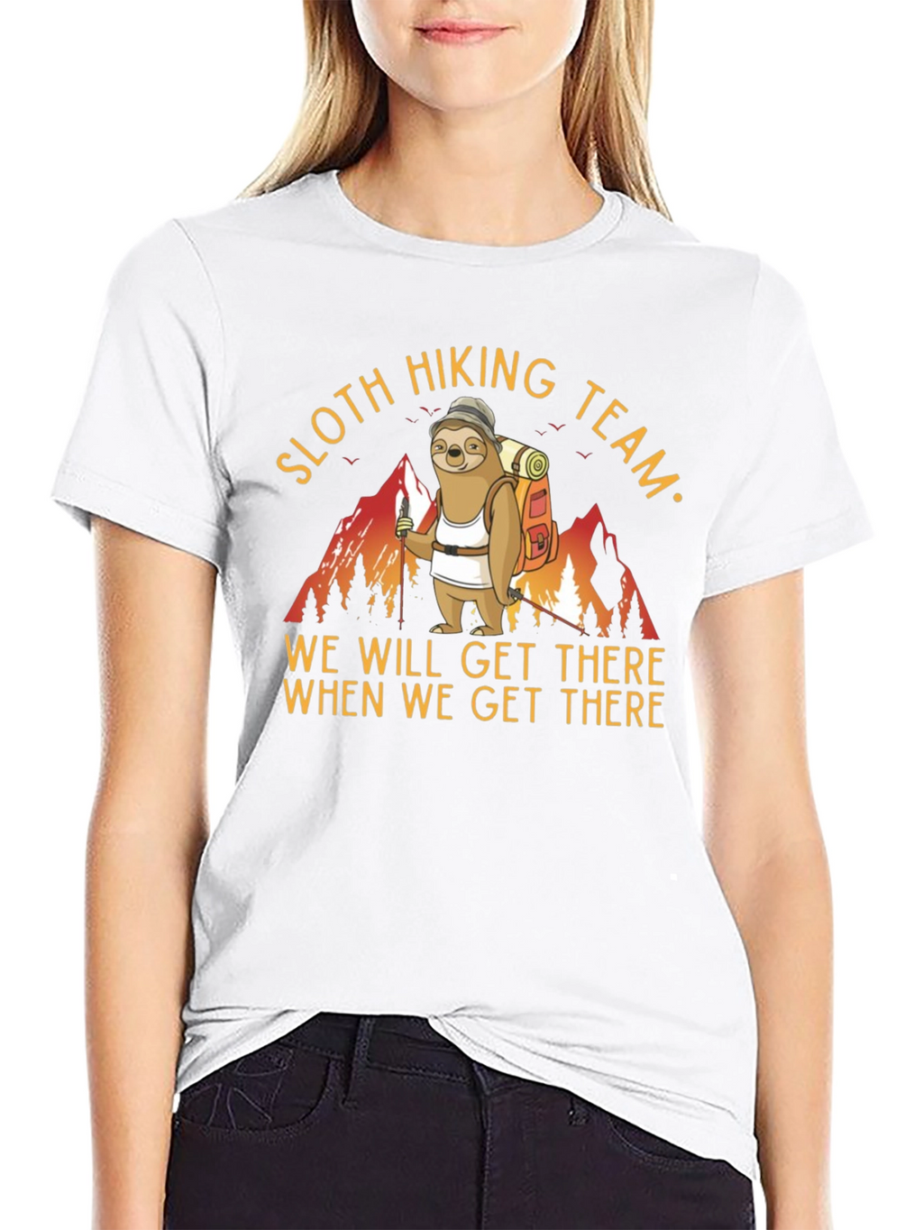 Sloth Hiking Team T-Shirt Funny Animal Tee