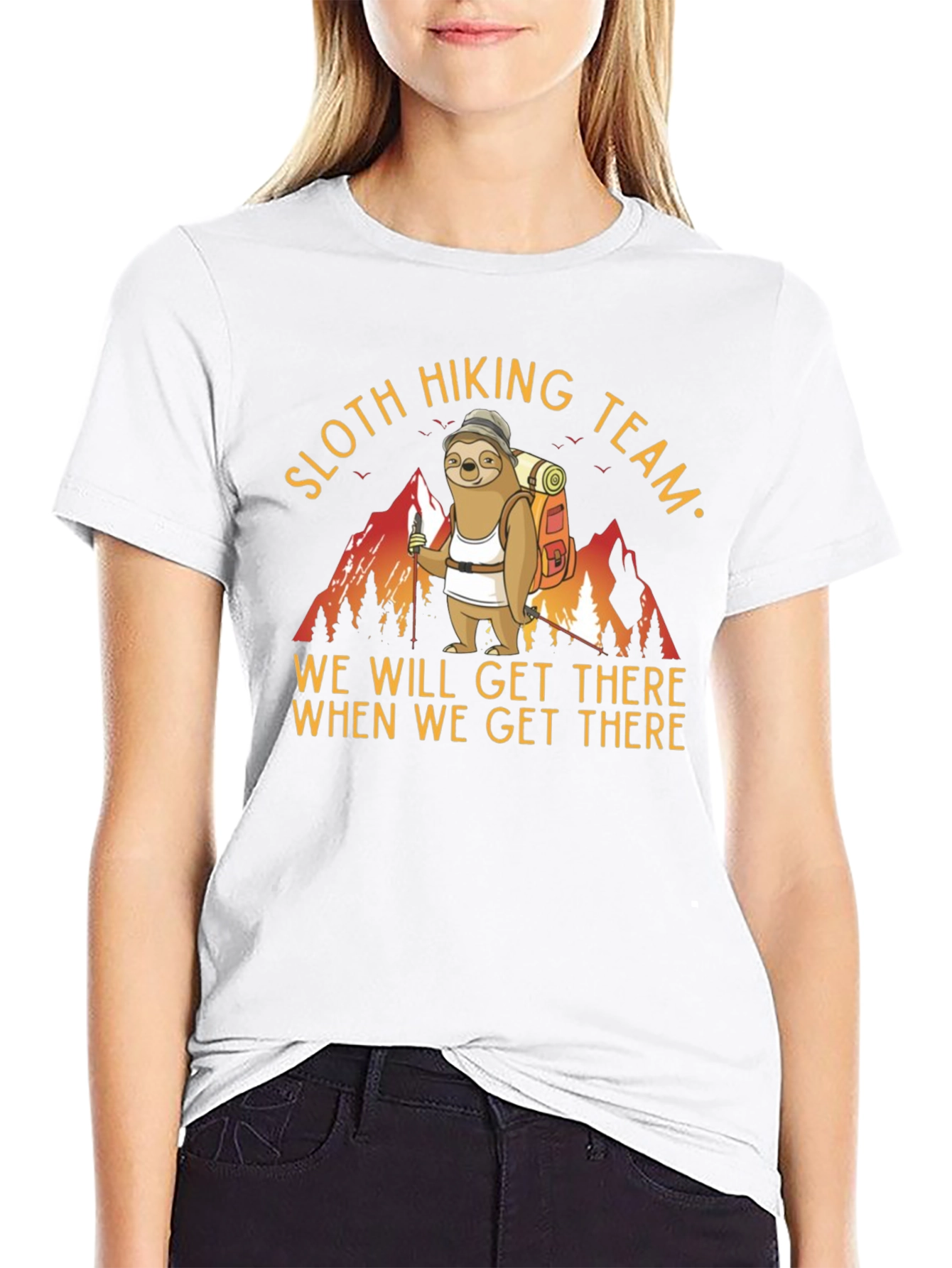 Sloth Hiking Team T-Shirt Funny Animal Tee