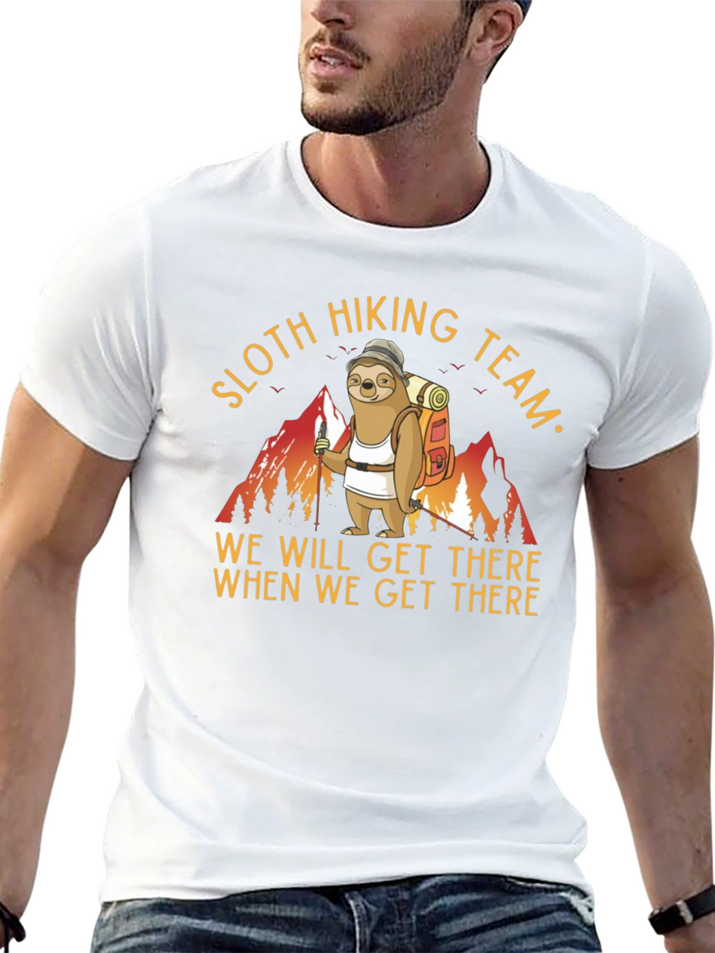 Sloth Hiking Team T-Shirt Funny Animal Tee
