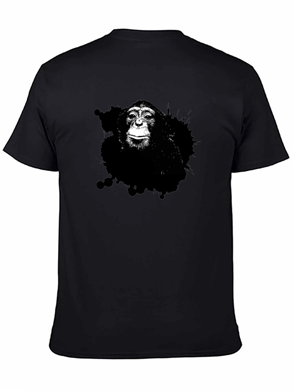Monkey Graphic Tee - Black Cotton T-Shirt