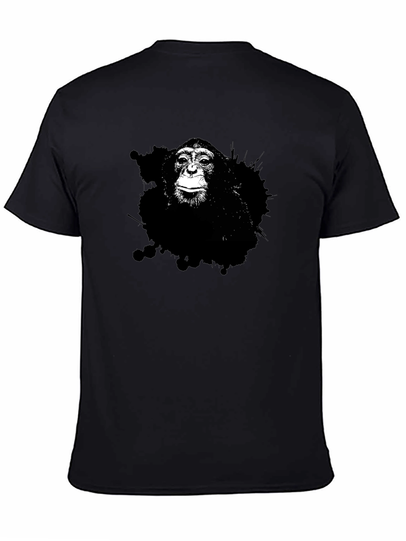 Monkey Graphic Tee - Black Cotton T-Shirt