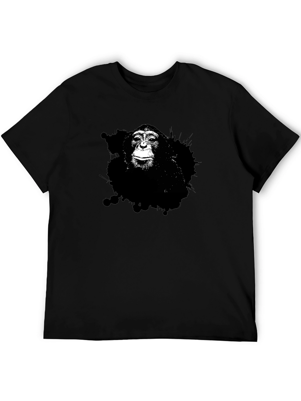 Monkey Graphic Tee - Black Cotton T-Shirt