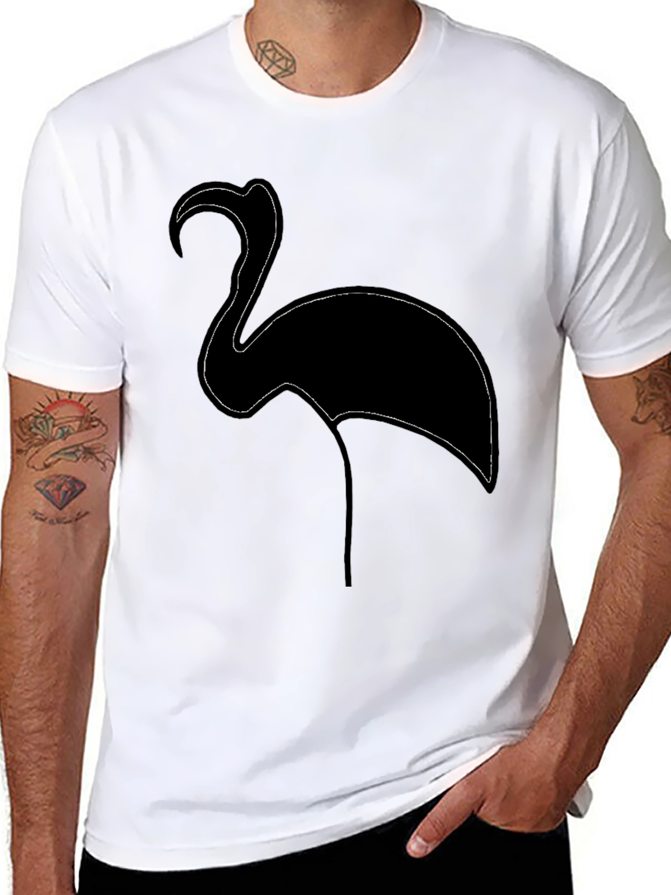 Black Flamingo Graphic T-Shirt for Men