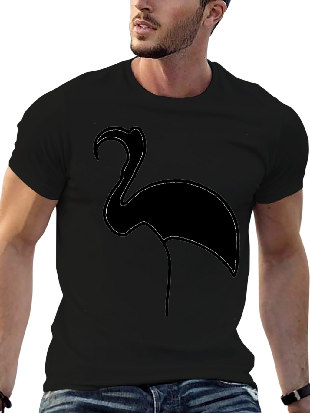 Black Flamingo Graphic T-Shirt for Men