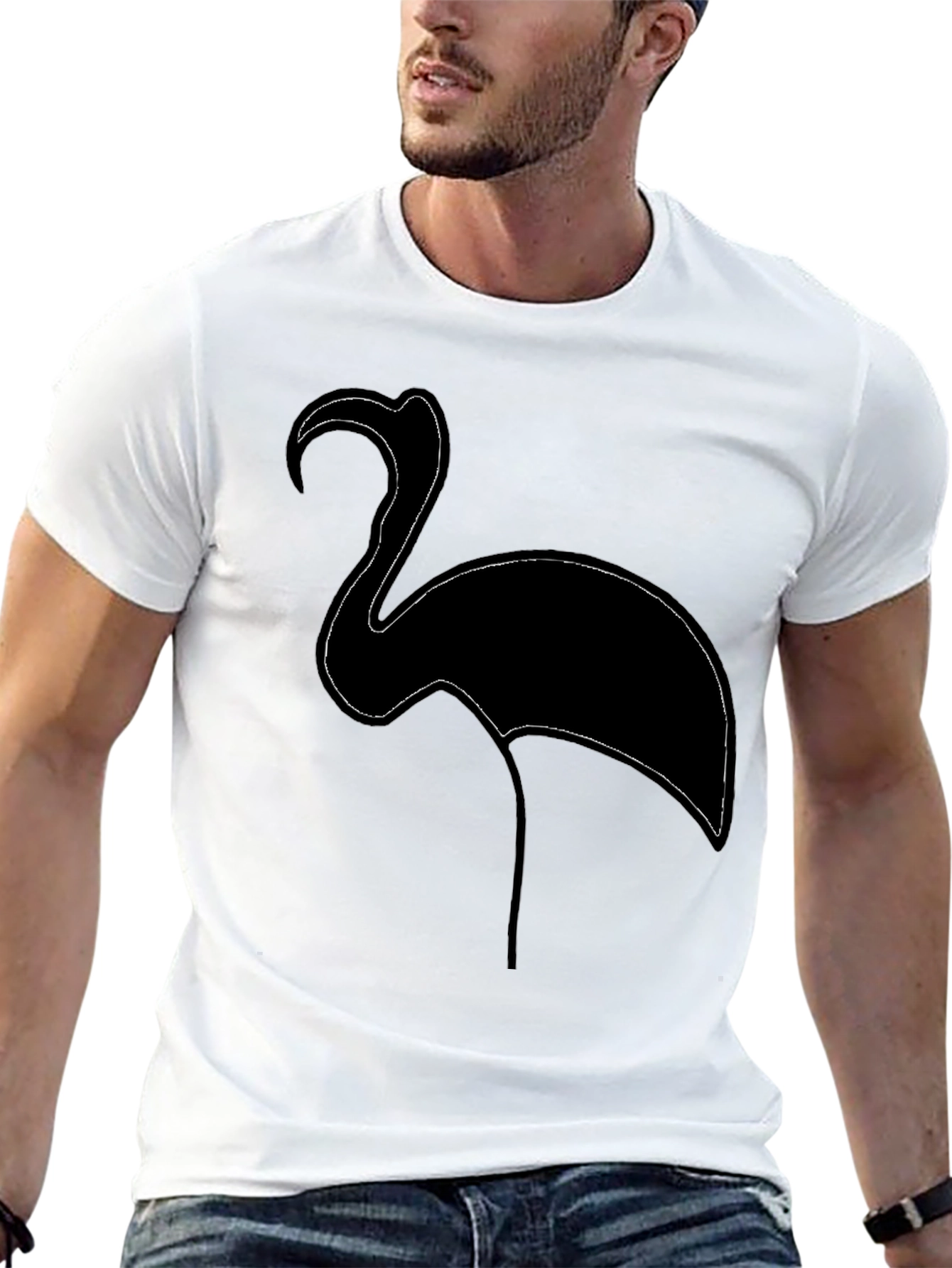 Black Flamingo Graphic T-Shirt for Men