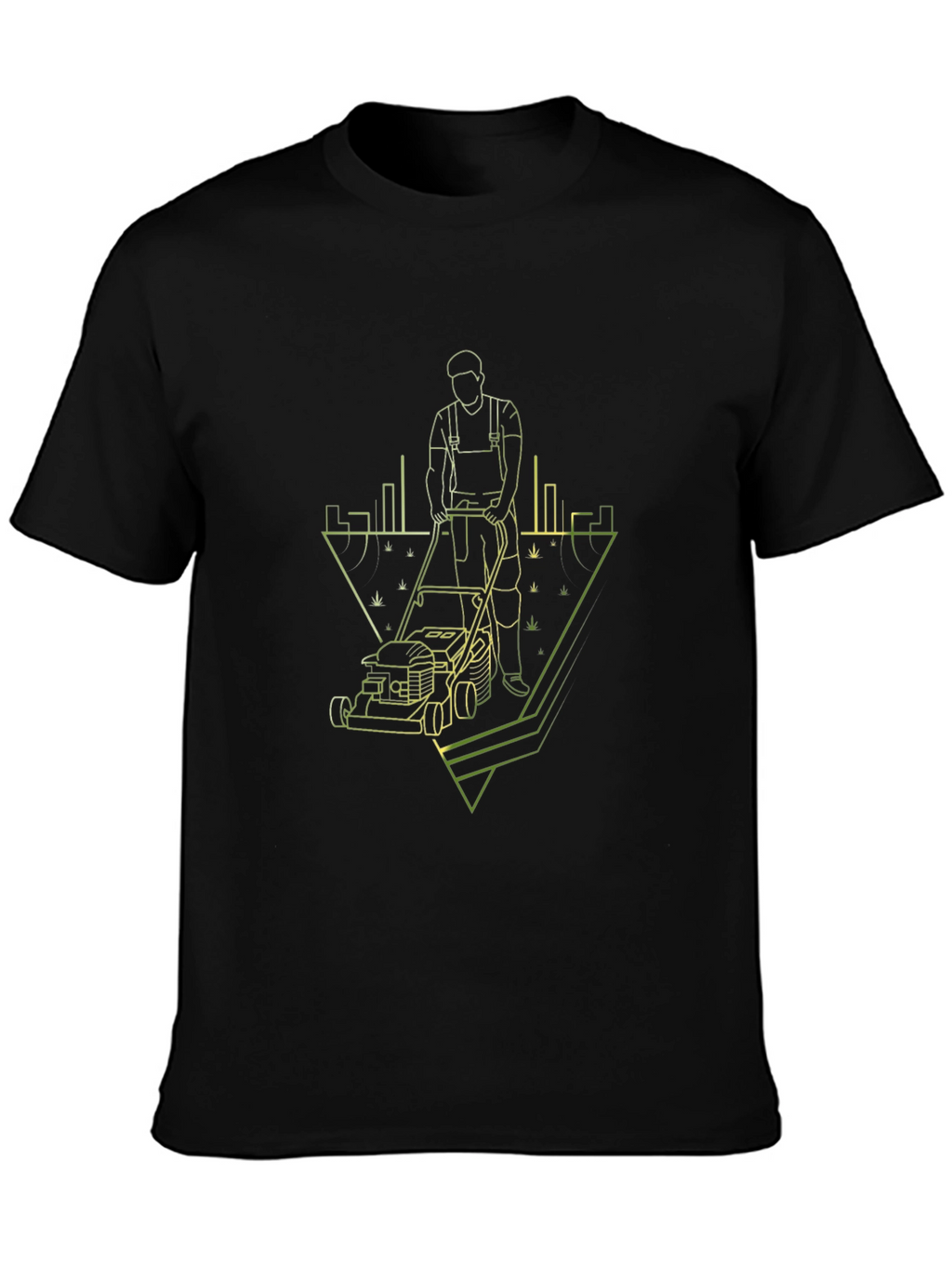 Lawn Care T-Shirt: Modern Geometric Gardener Design