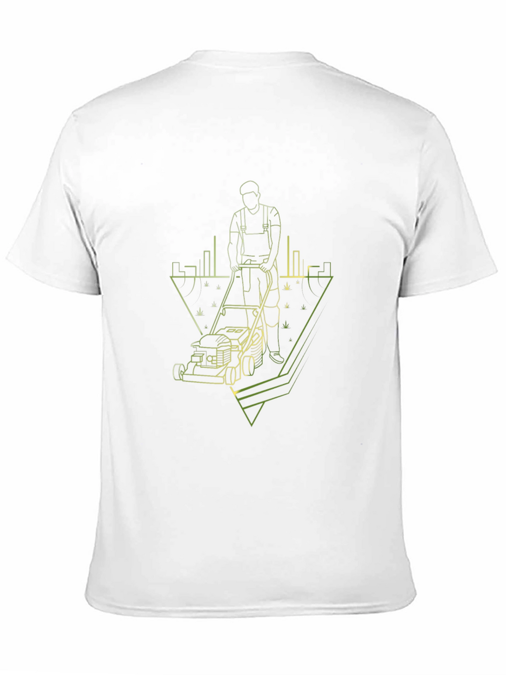 Lawn Care T-Shirt: Modern Geometric Gardener Design