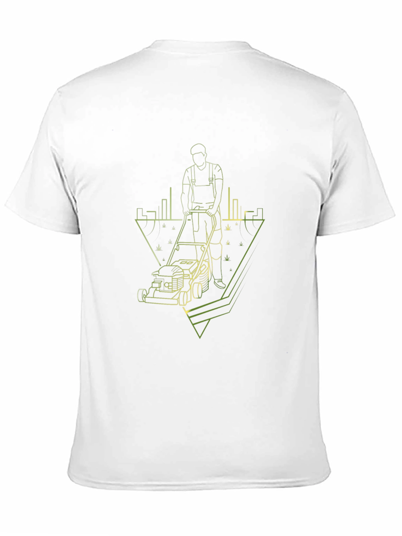 Lawn Care T-Shirt: Modern Geometric Gardener Design