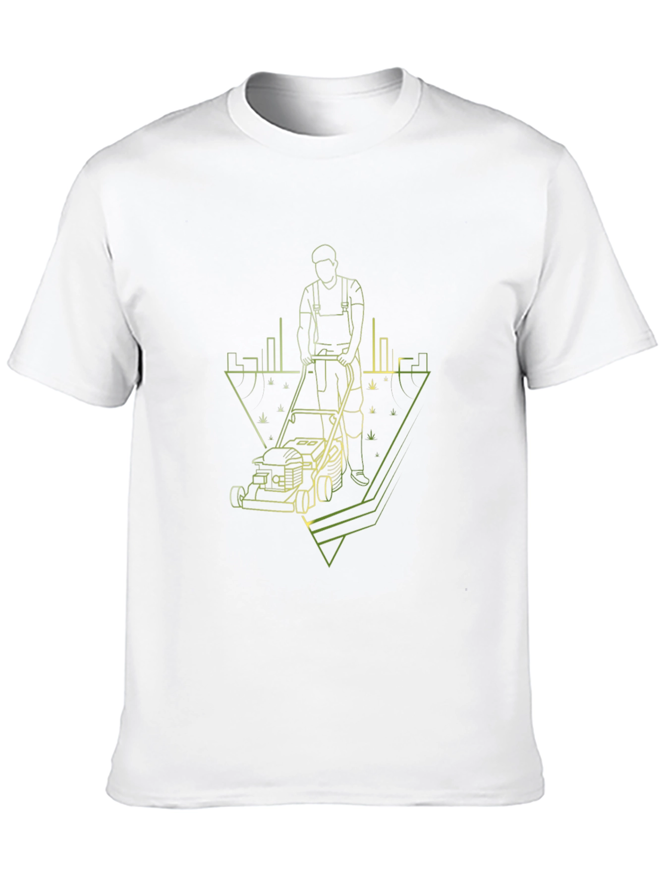 Lawn Care T-Shirt: Modern Geometric Gardener Design
