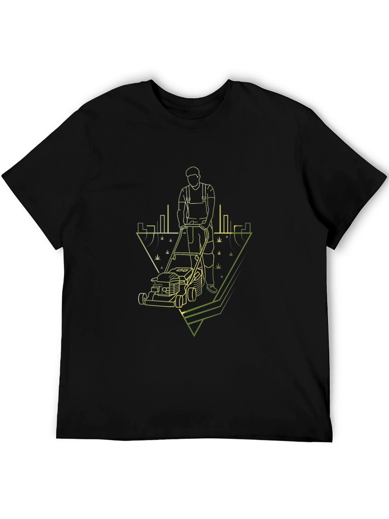 Lawn Care T-Shirt: Modern Geometric Gardener Design