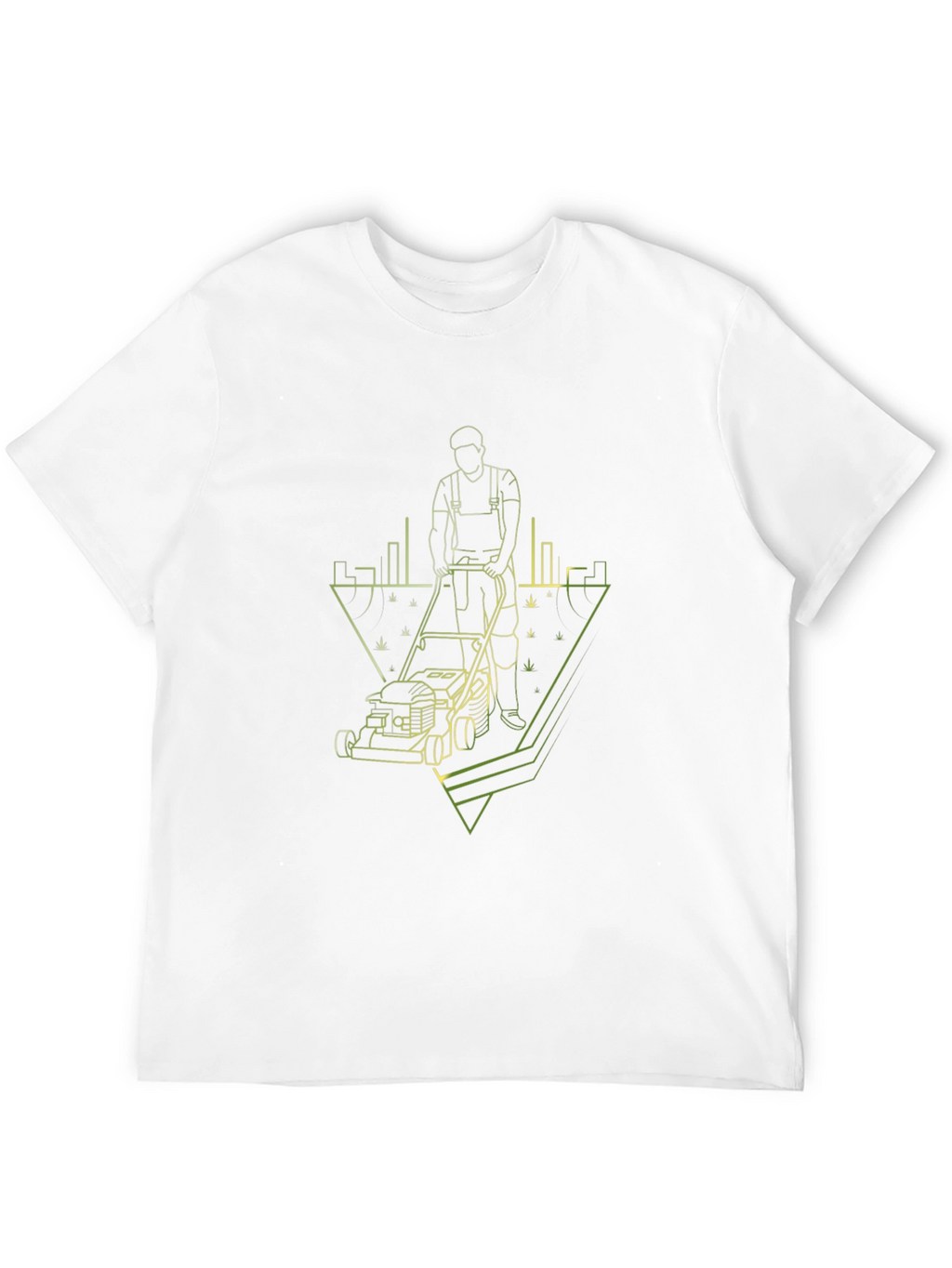 Lawn Care T-Shirt: Modern Geometric Gardener Design