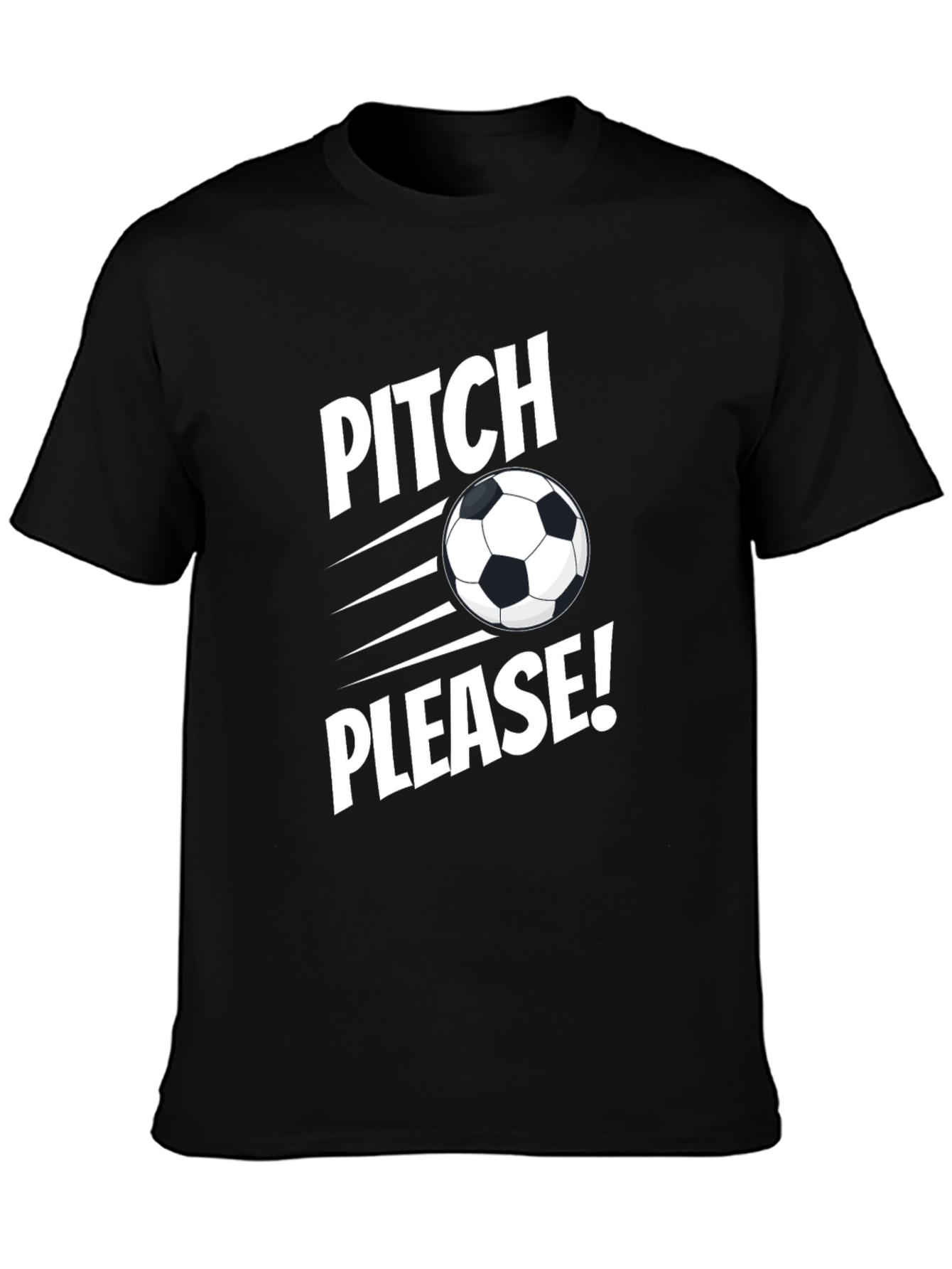 Pitch Please Soccer Graphic Tee - Black Cotton Shirt