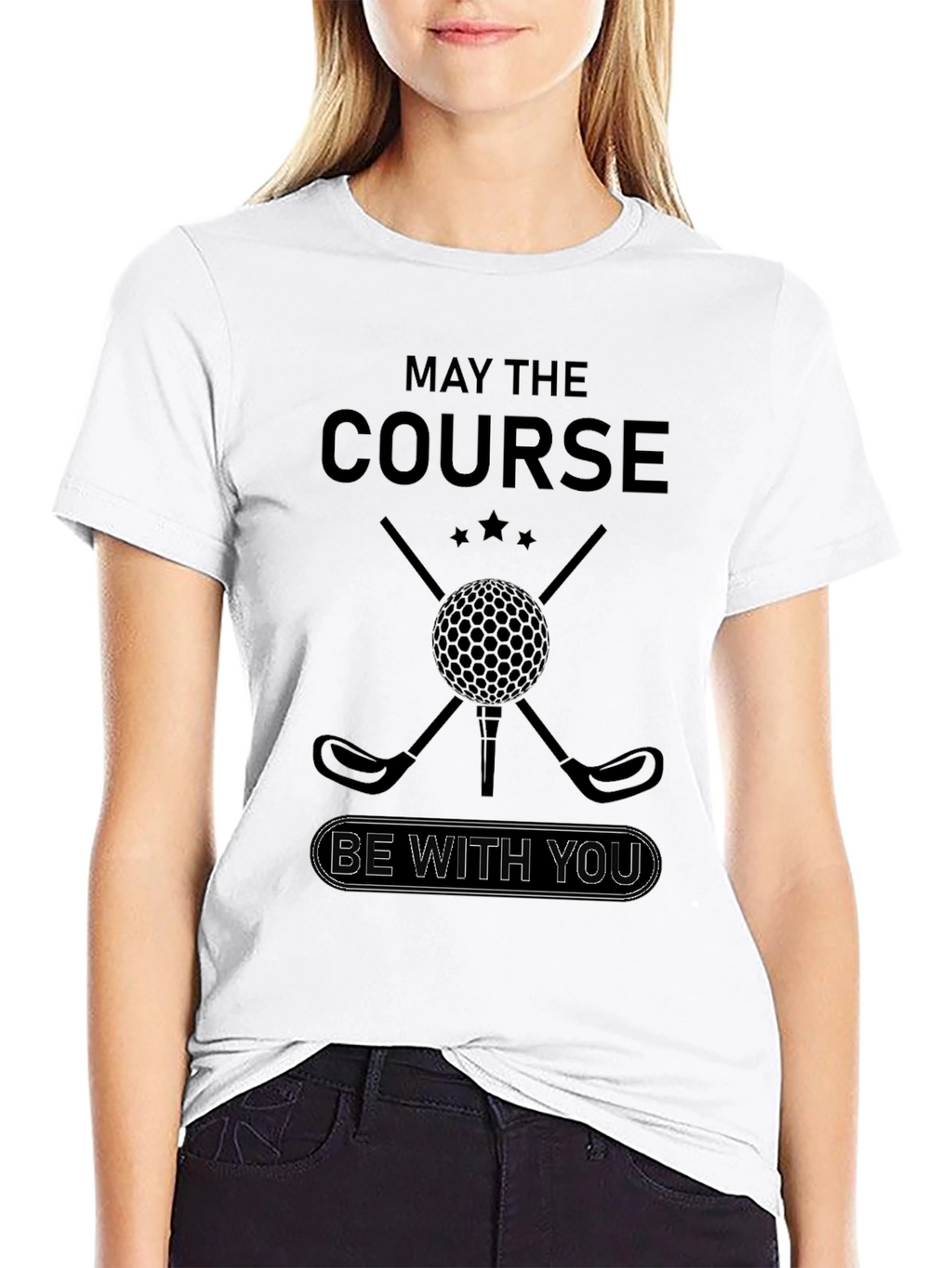 May the Course Be With You Black T-Shirt