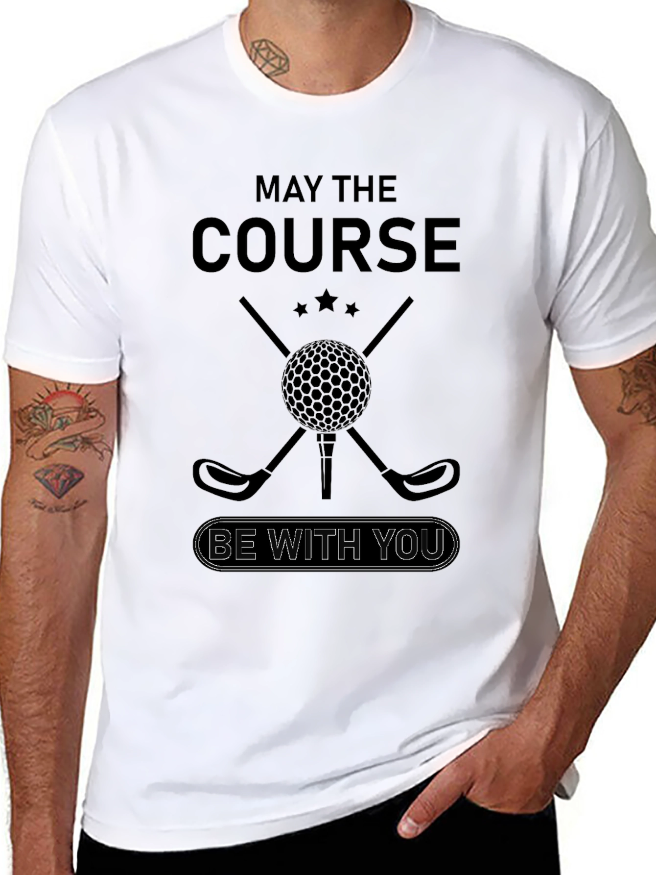 May the Course Be With You Black T-Shirt