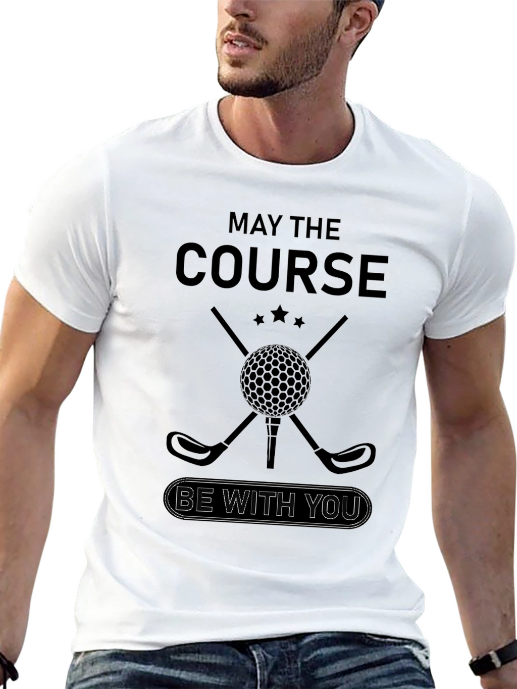 May the Course Be With You Black T-Shirt