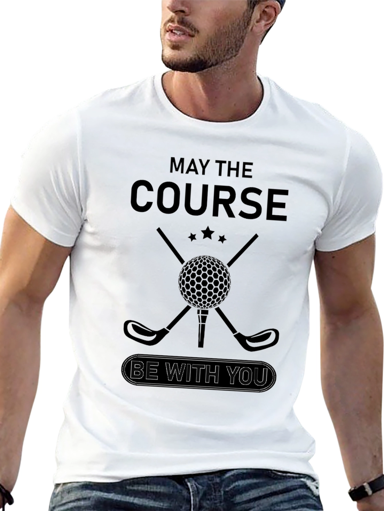 May the Course Be With You Black T-Shirt