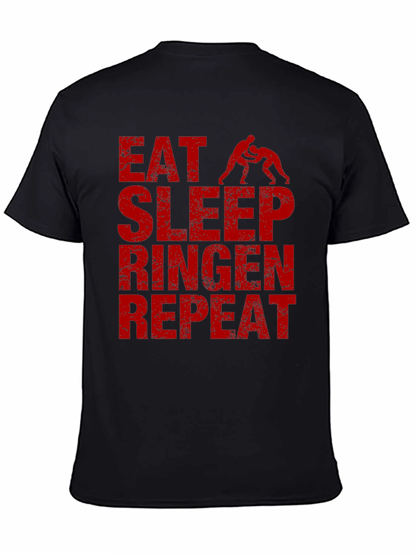 Eat Sleep Ringen Repeat Black T-Shirt