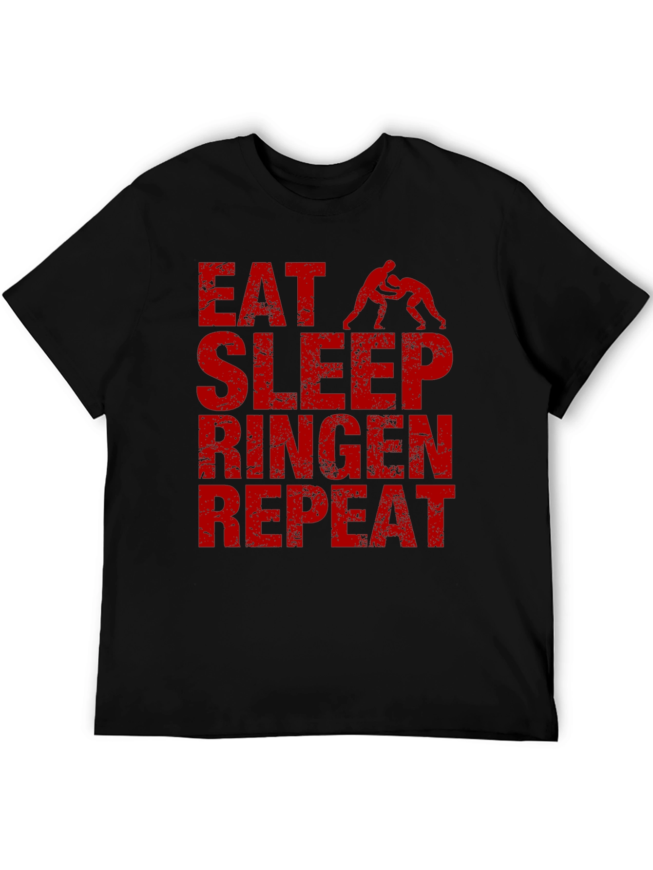 Eat Sleep Ringen Repeat Black T-Shirt