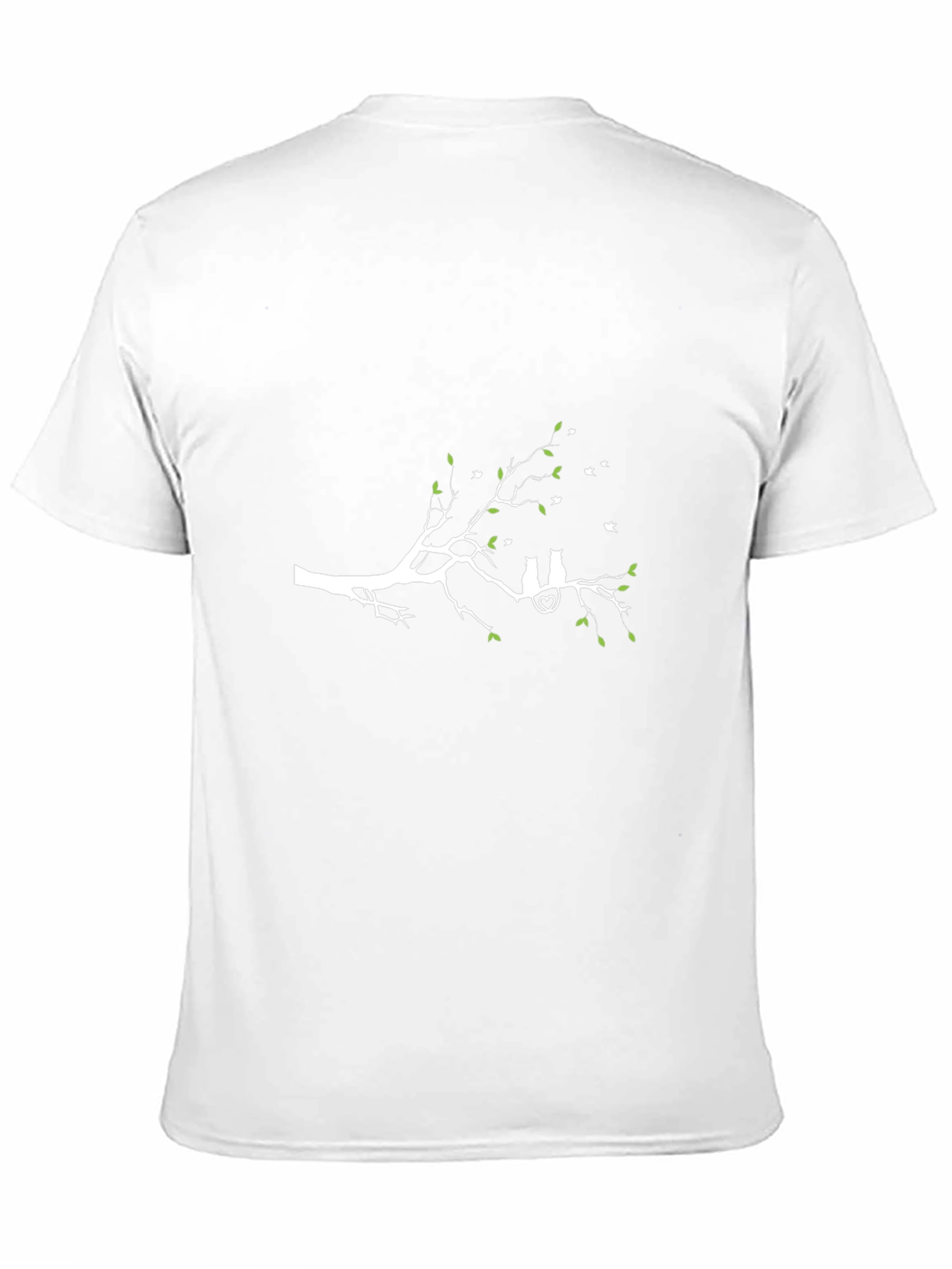 Cute Cat Couple Tree Branch Graphic T-Shirt