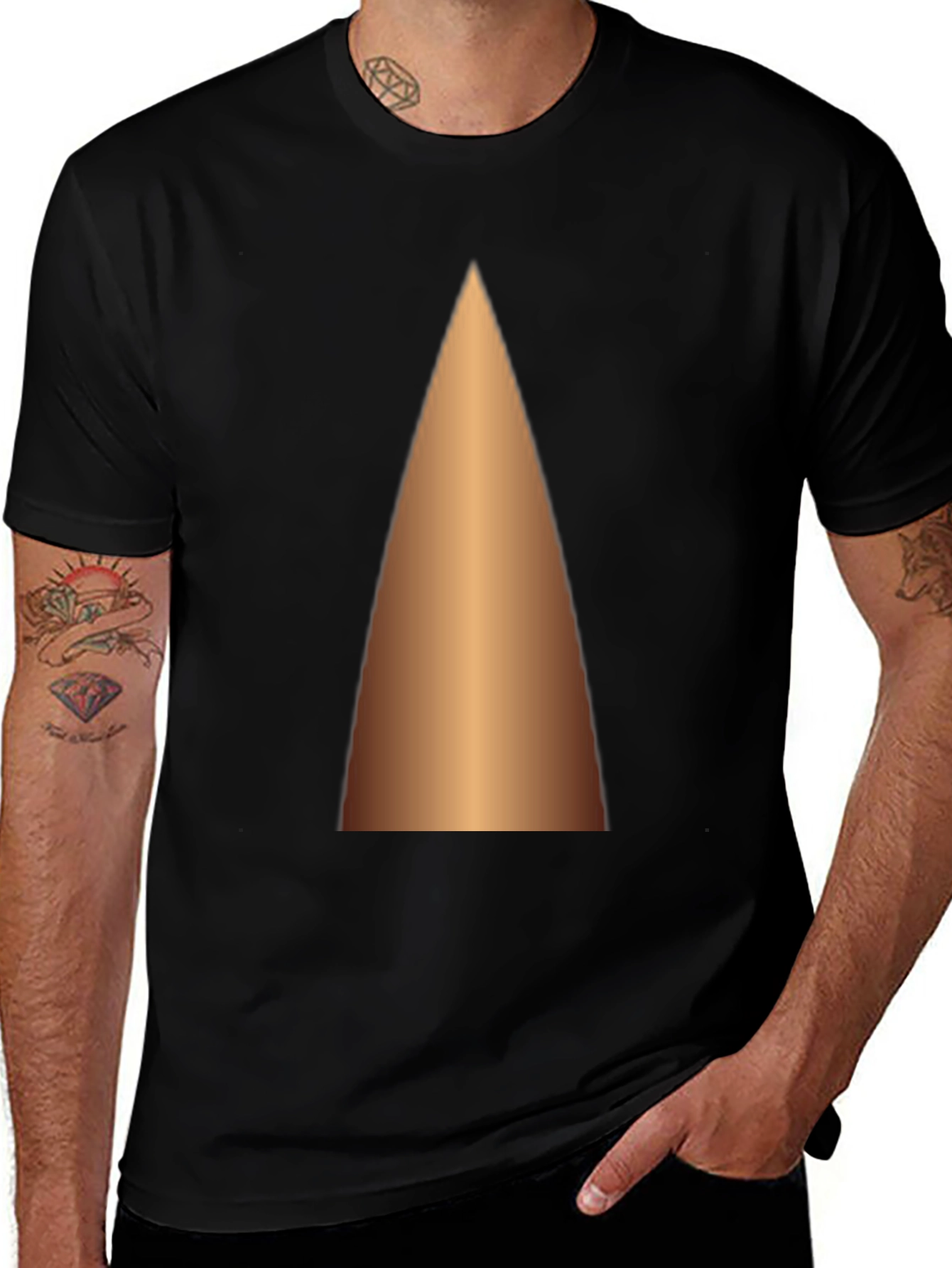 Gradient Cone Graphic Tee - Modern Casual Style