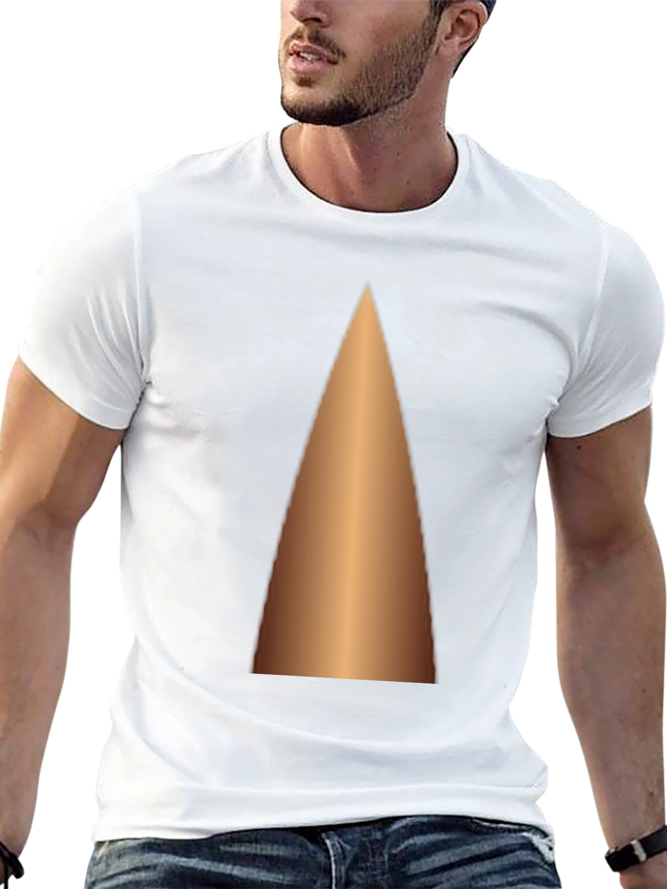 Gradient Cone Graphic Tee - Modern Casual Style