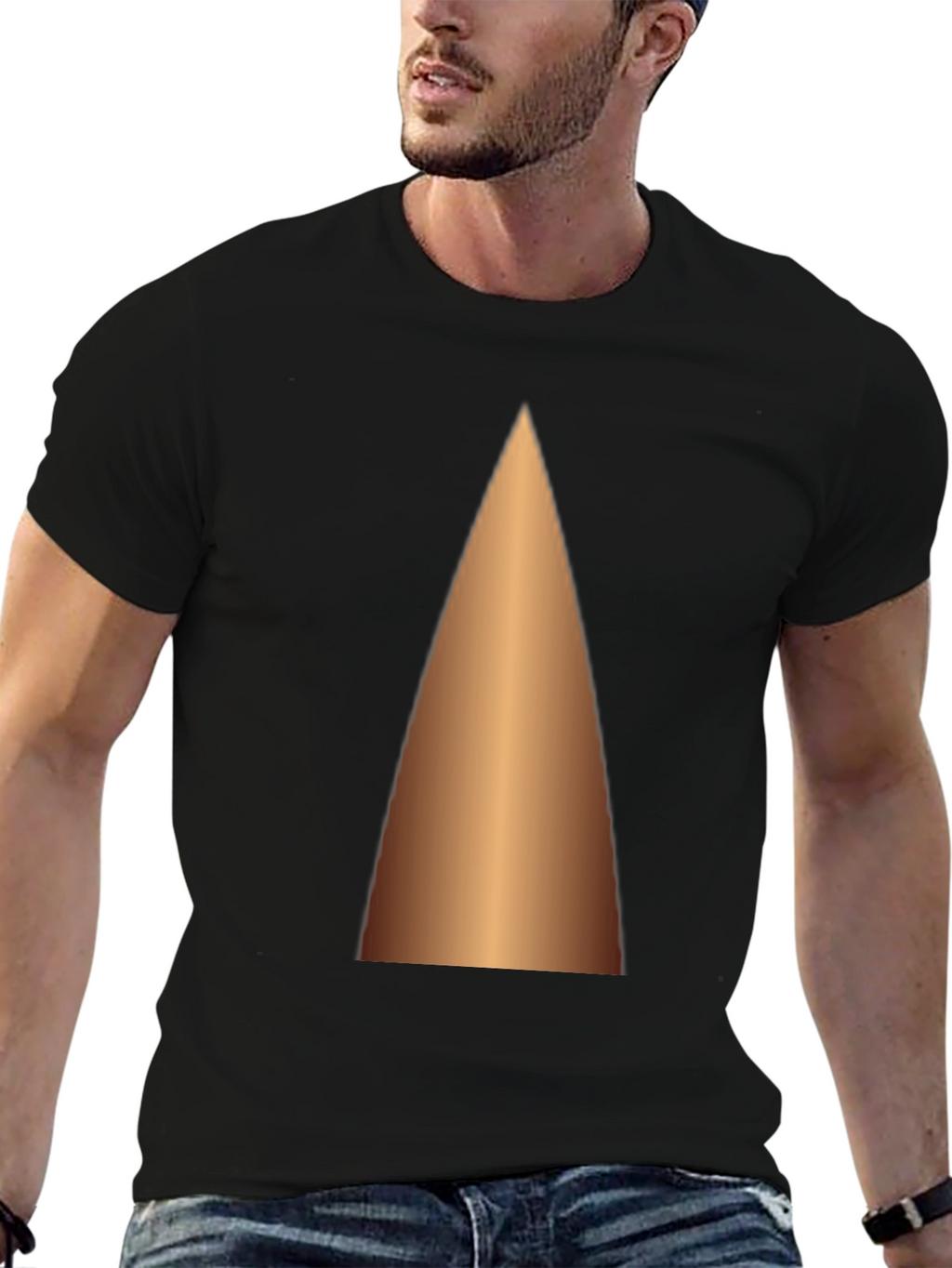 Gradient Cone Graphic Tee - Modern Casual Style