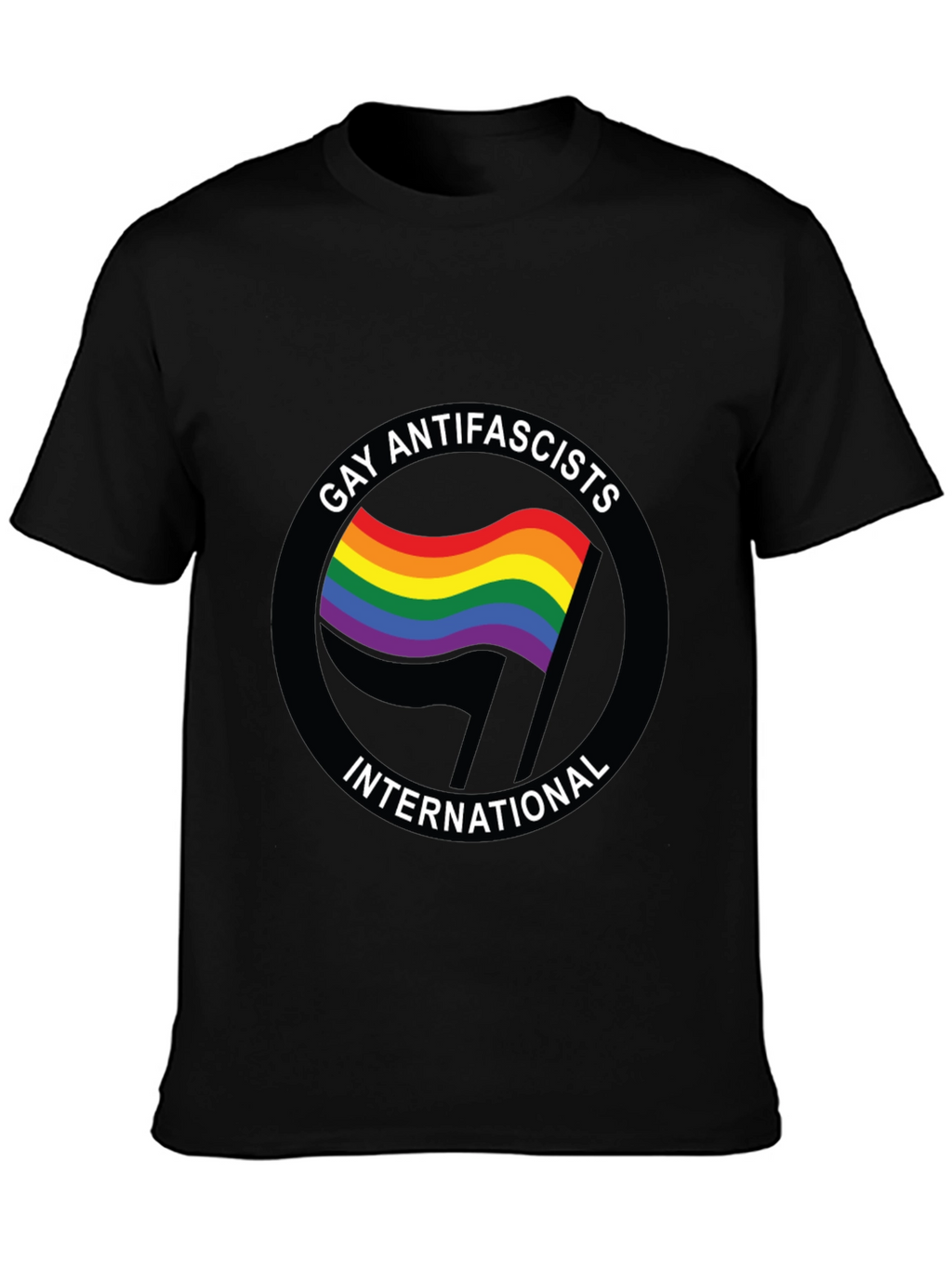 Gay Antifascists International Black T-Shirt