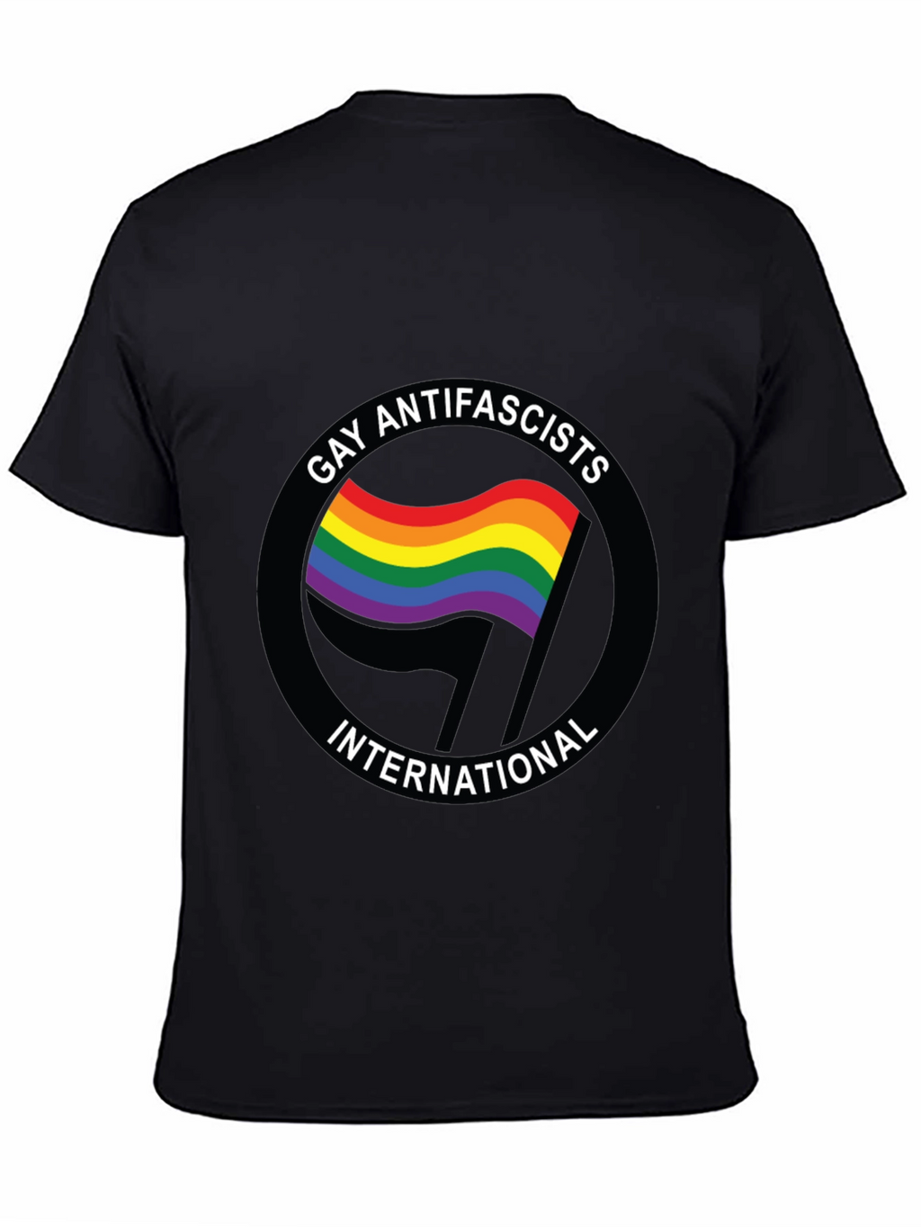 Gay Antifascists International Black T-Shirt