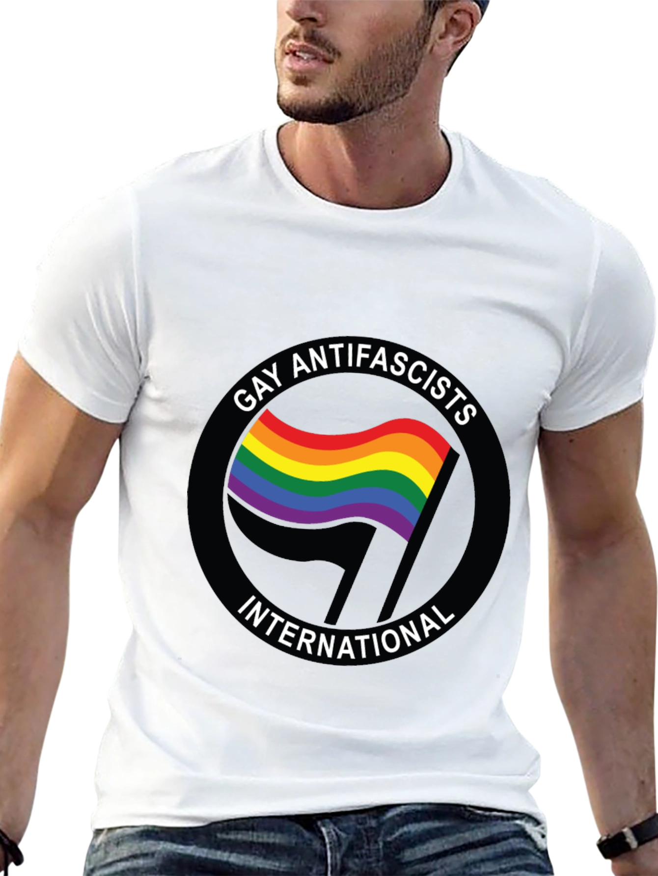 Gay Antifascists International Black T-Shirt
