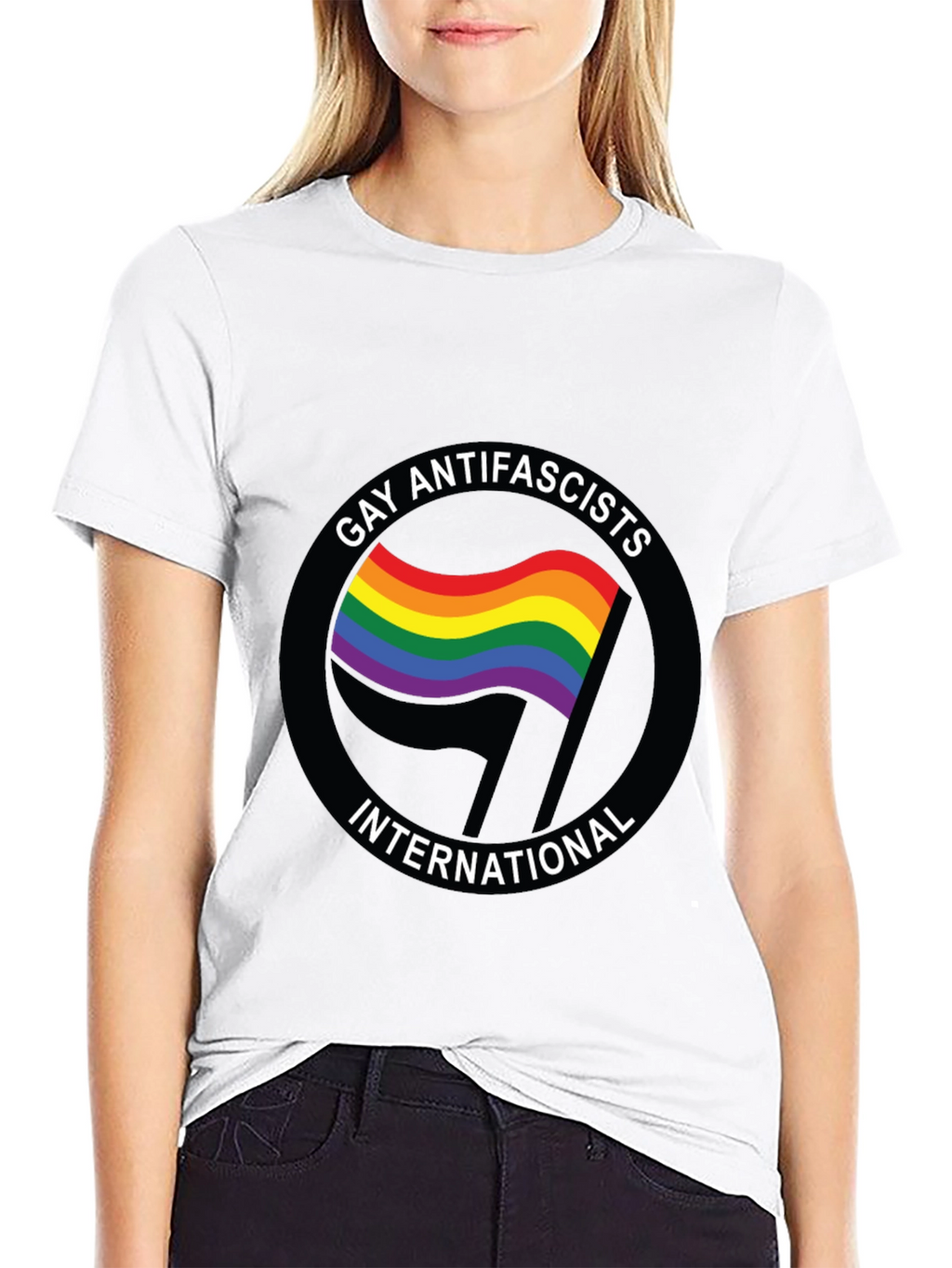Gay Antifascists International Black T-Shirt