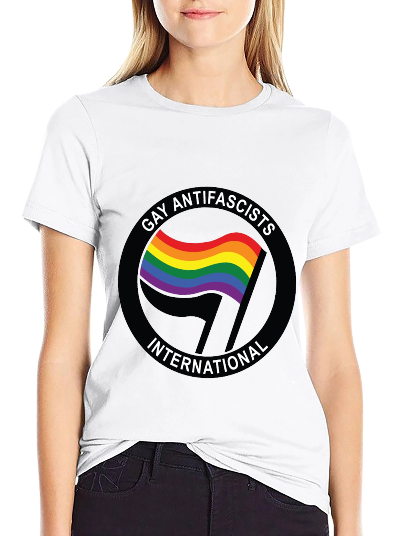 Gay Antifascists International Black T-Shirt