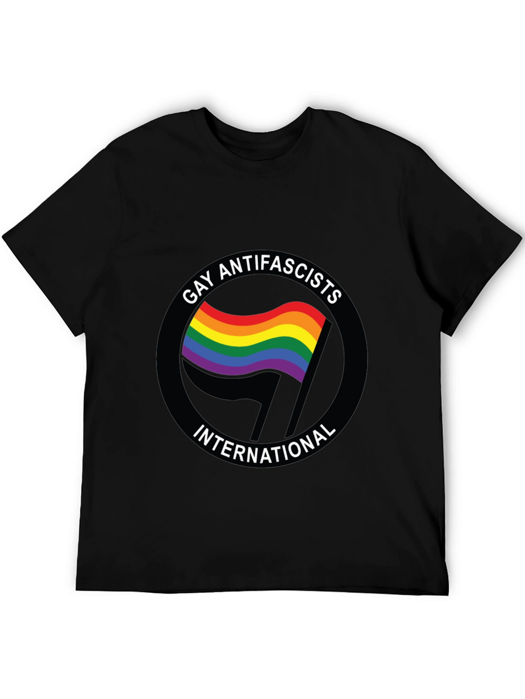 Gay Antifascists International Black T-Shirt