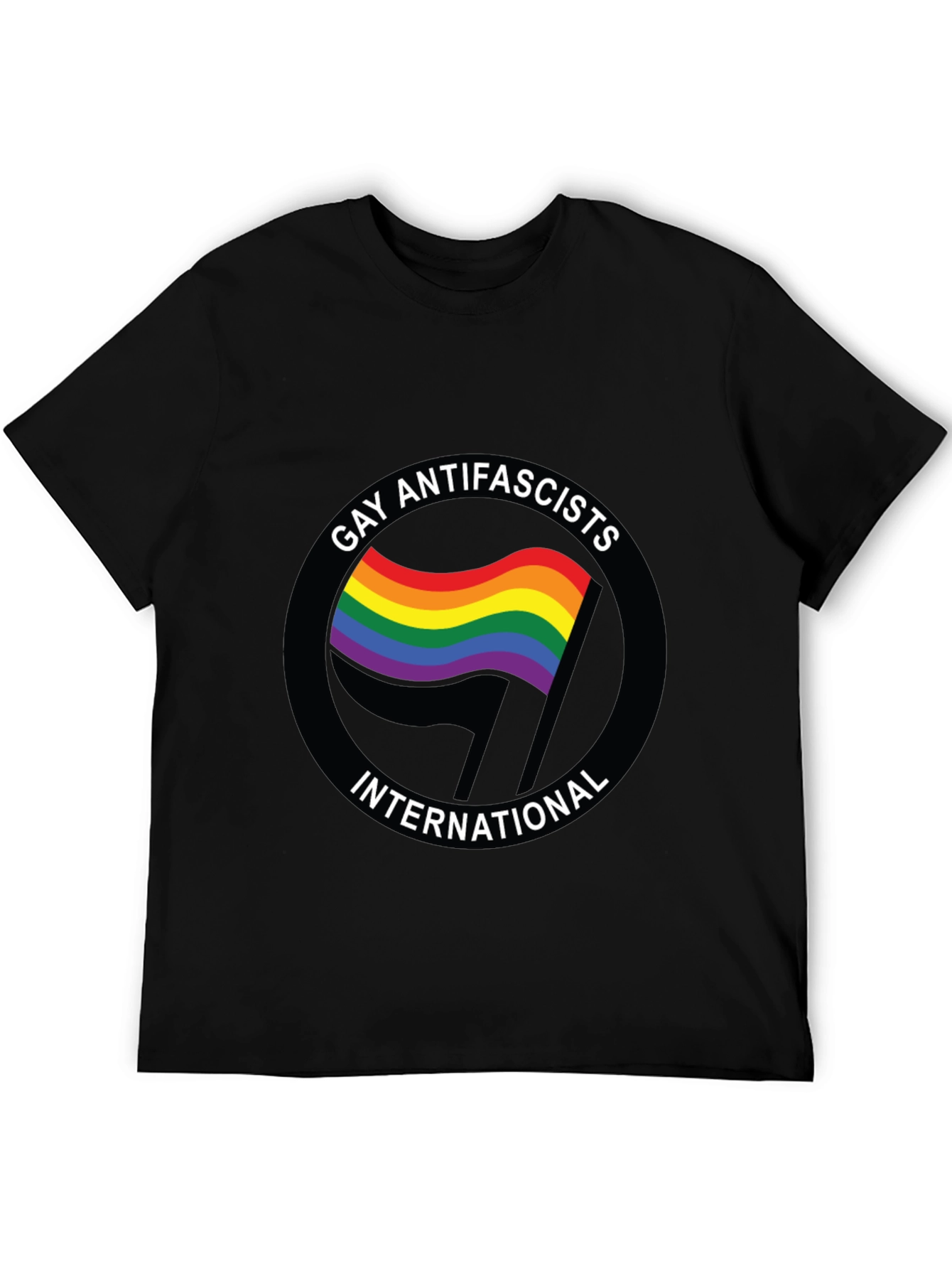 Gay Antifascists International Black T-Shirt