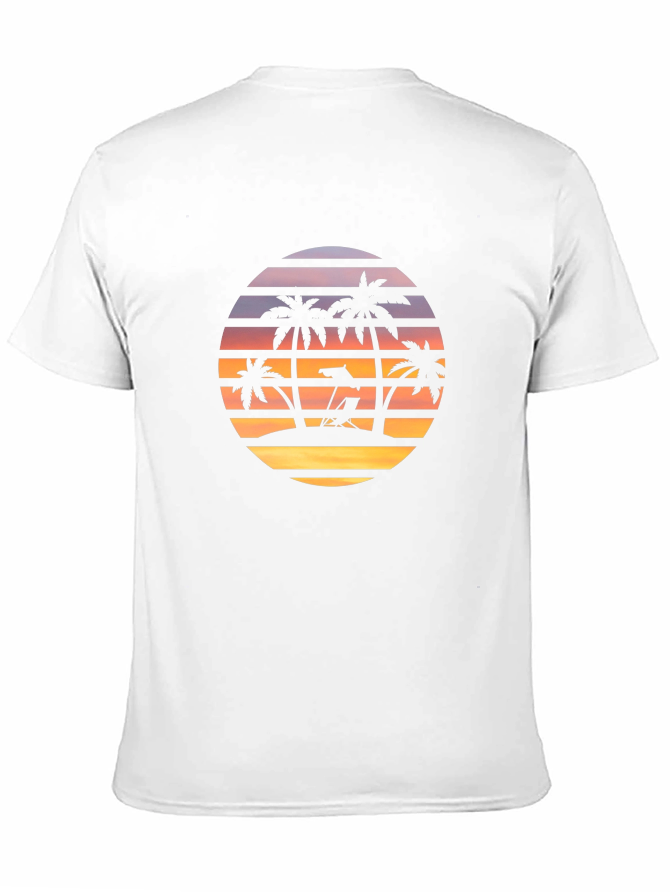 Sunset Beach Palm Tree Graphic T-Shirt