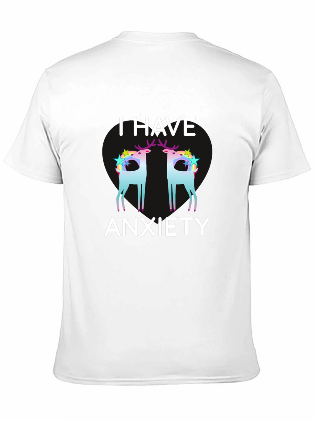 Anxiety Deer Graphic Tee - Black Unisex T-Shirt