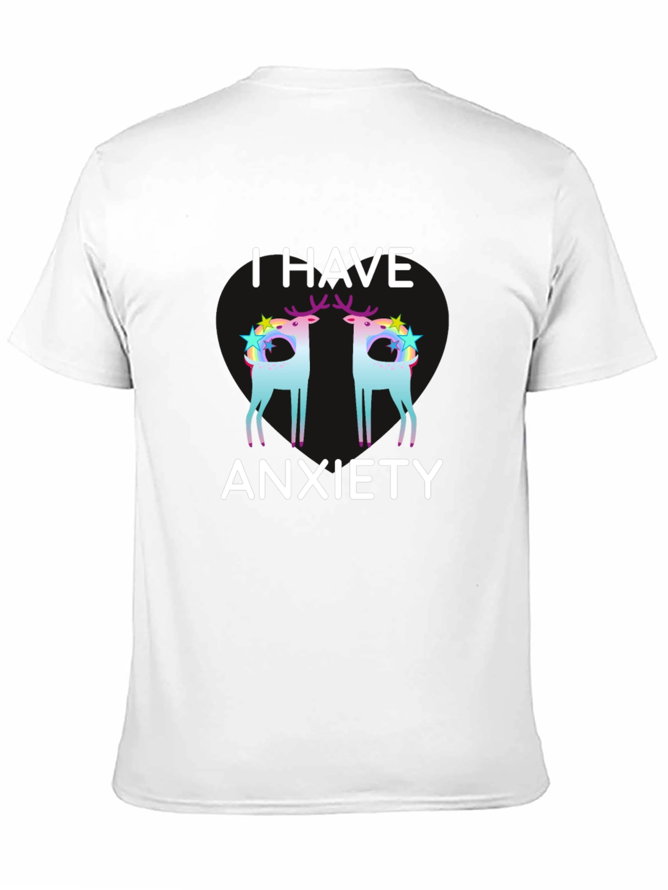 Anxiety Deer Graphic Tee - Black Unisex T-Shirt