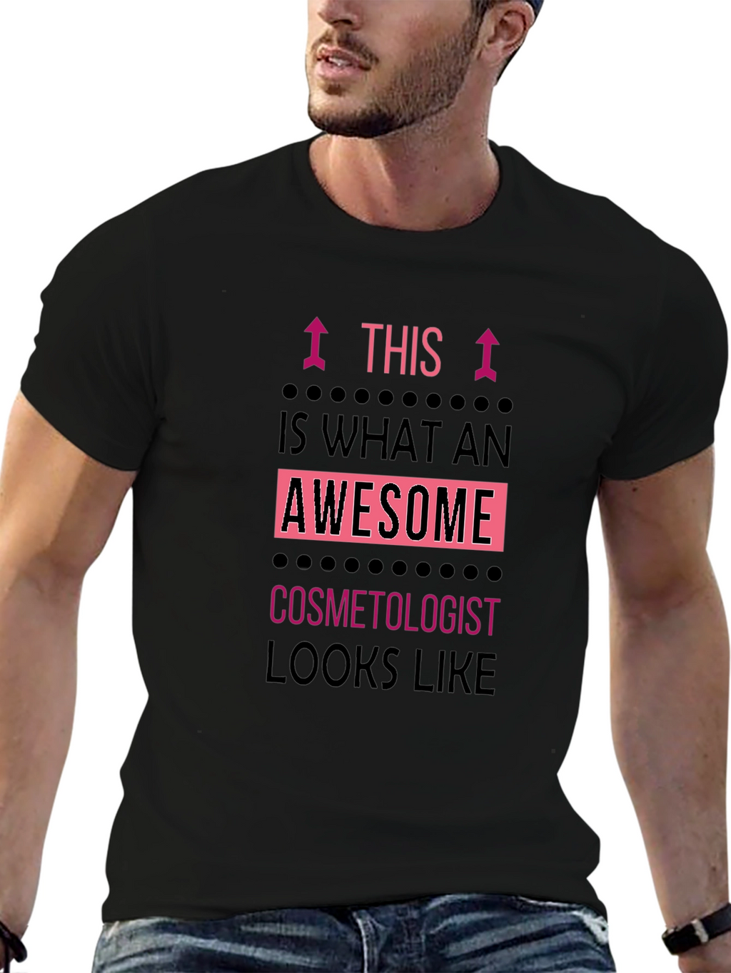 Awesome Cosmetologist T-Shirt Black Graphic Tee