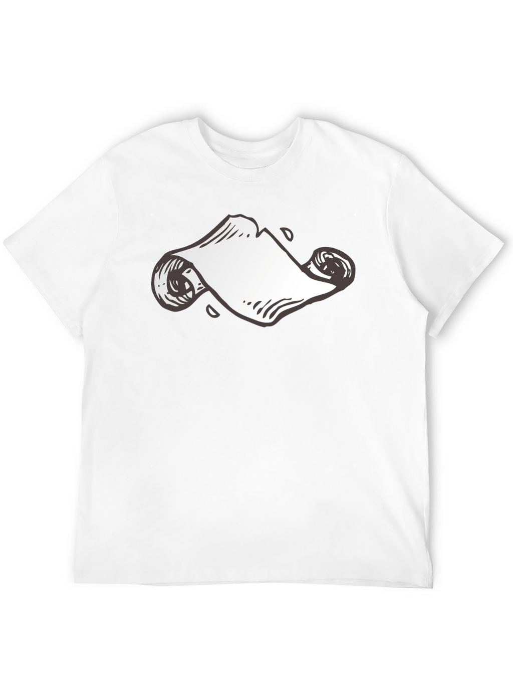 Black T-Shirt with Scroll Design