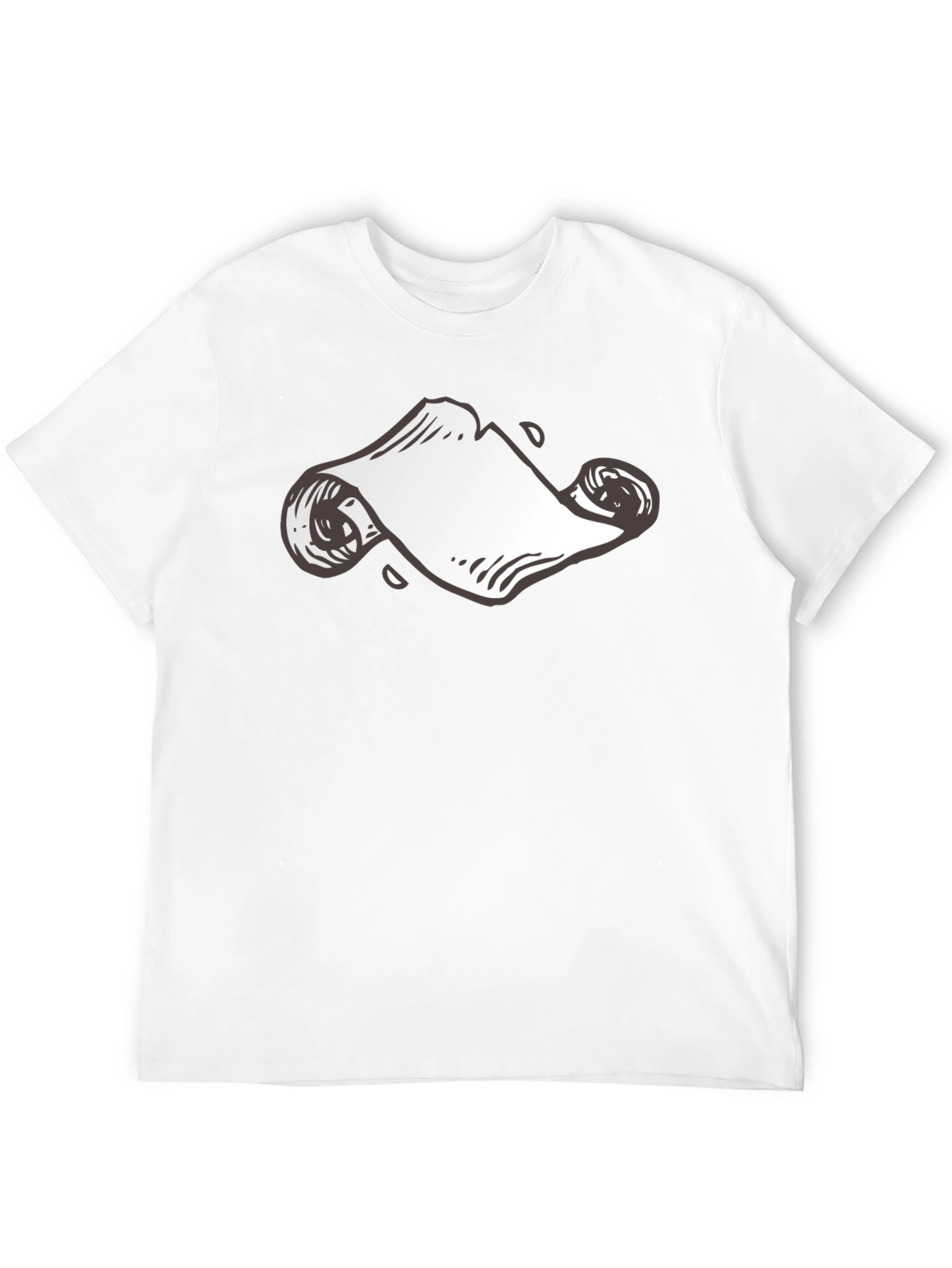 Black T-Shirt with Scroll Design