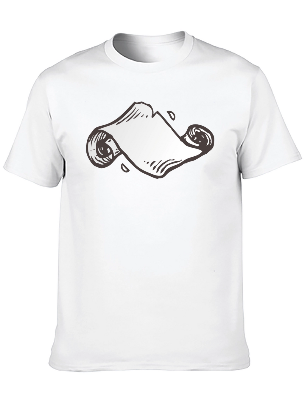Black T-Shirt with Scroll Design