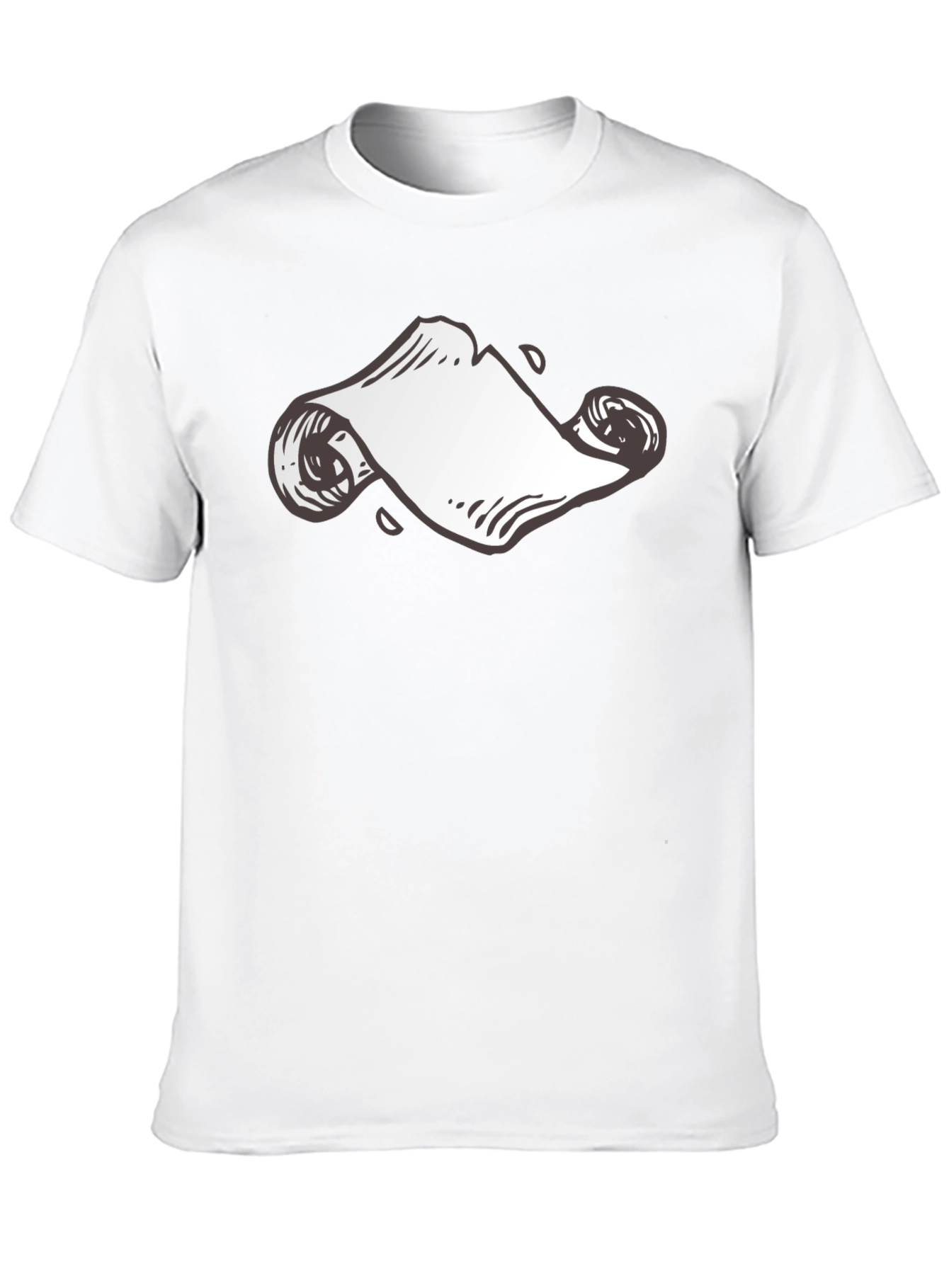 Black T-Shirt with Scroll Design