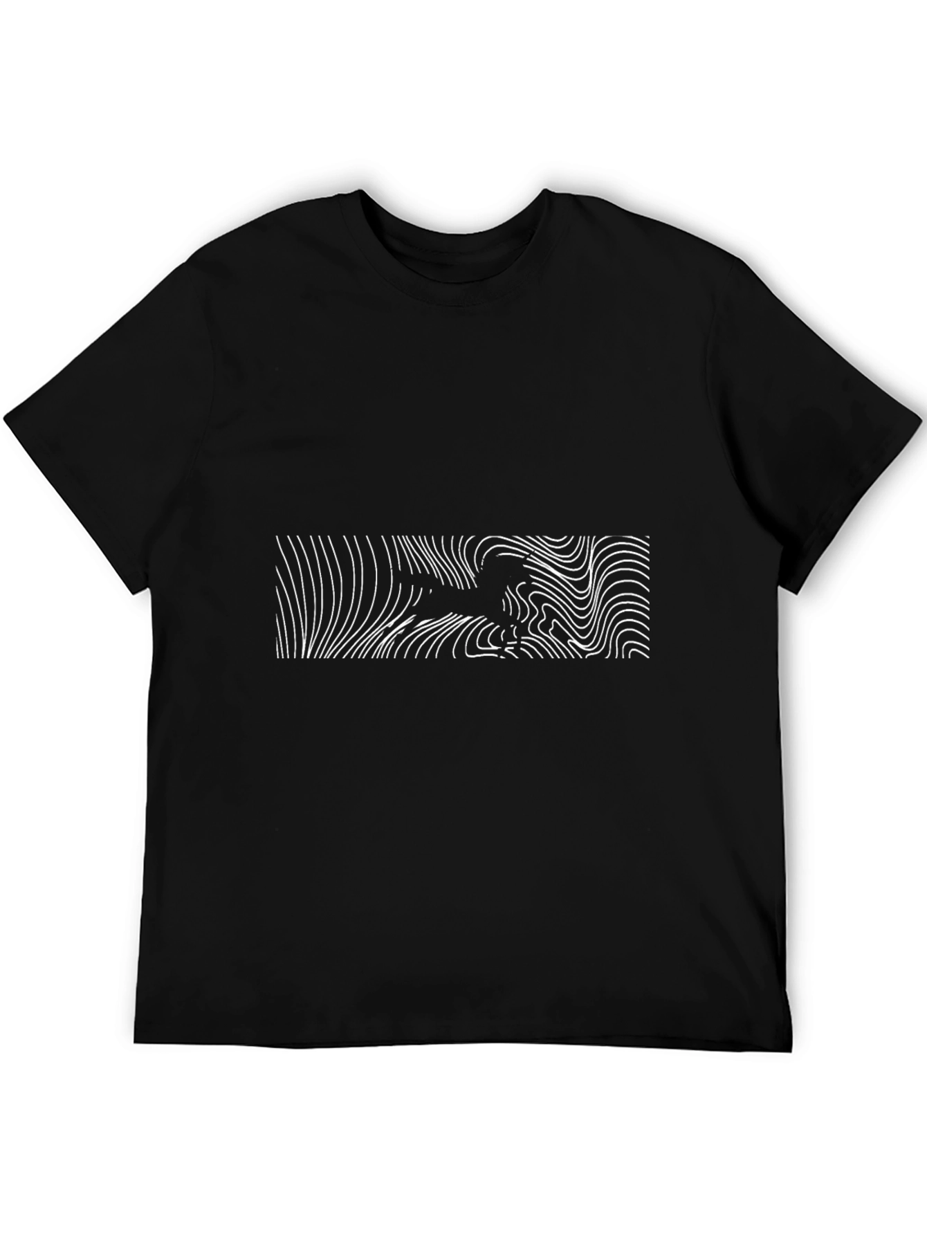 Abstract Lines Graphic Black Tee
